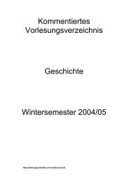 Kommentiertes Vorlesungsverzeichnis Wintersemester 2004/2005