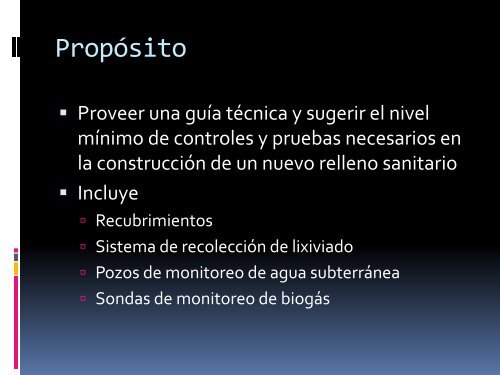 Protocolo de construcción y operación de Rellenos Sanitarios