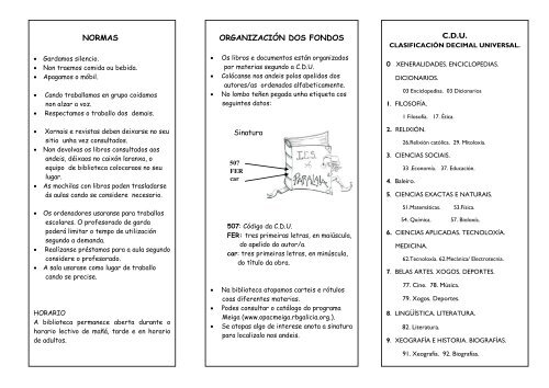 NORMAS ORGANIZACIÓN DOS FONDOS C.D.U.