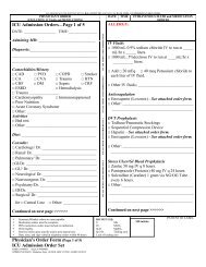 ICU Admission Order Set