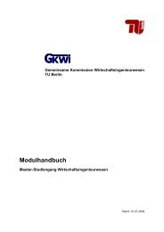 Modulhandbuch - Studiengang Wirtschaftsingenieurwesen - TU Berlin