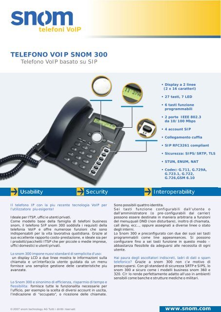 TELEFONO VOIP SNOM 300 telefoni - Voice@work