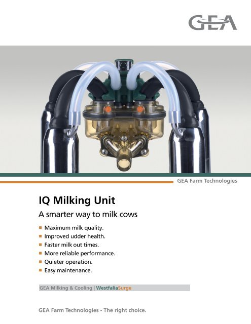 Iq Milking Unit Gea Farm Technologies