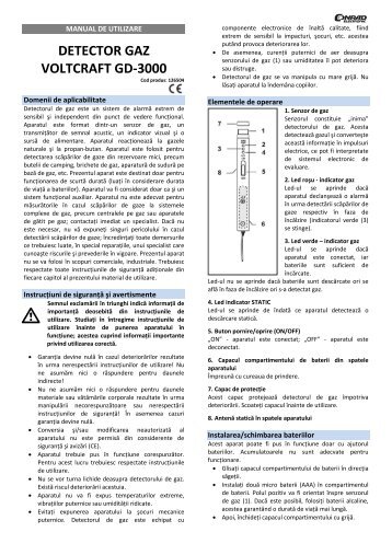 DETECTOR GAZ VOLTCRAFT GD-3000 - German Electronics