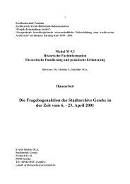 Die Fragebogenaktion des Stadtarchivs Geseke in der Zeit vom 6 ...