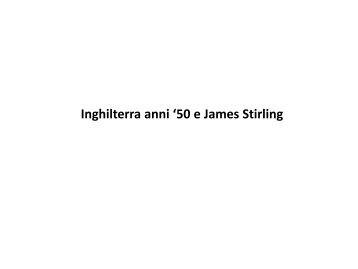 Inghilterra anni '50 e James Stirling - GizmoWeb