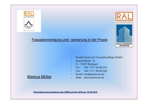 08 Markus Müller - Fassadenreinigung und Sanierung in der Praxis