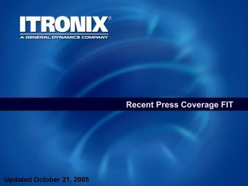 FIT Press Presentation - Itronix