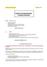 CONTRAT DE MAINTENANCE Conditions Générales - Generix Group