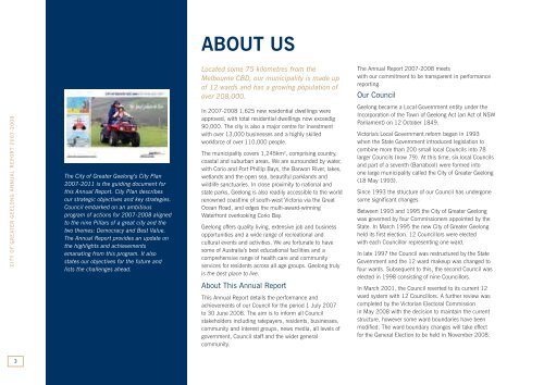 ANNUAL REPORT 2007-2008 CITY OF GREATER GEELONG