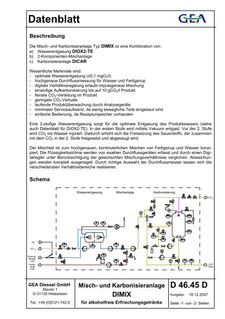 Datenblatt - GEA Diessel GmbH