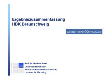 Ergebniszusammenfassung HBK Braunschweig Prof. Dr. Markus ...