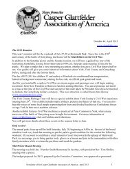 April 2013 Newsletter - Casper Glattfelder Association Of America's