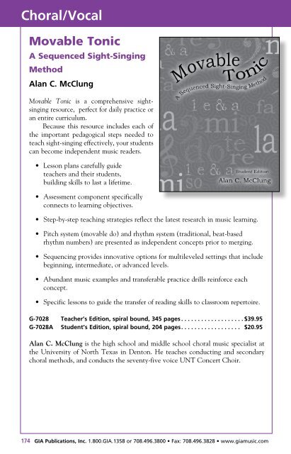 GIA Music Education Catalog ? 2011 - GIA Publications
