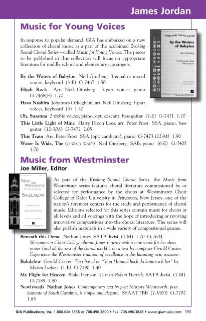 GIA Music Education Catalog ? 2011 - GIA Publications