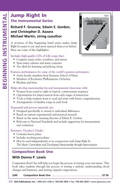 GIA Music Education Catalog ? 2011 - GIA Publications