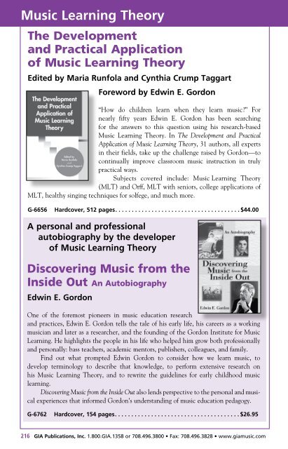 GIA Music Education Catalog ? 2011 - GIA Publications