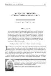 GESTALT WITH GROUPS: A cROSS-cULTURAL PERSPEcTIVE