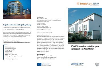 Flyer 100 Klimaschutzsiedlungen in Nordrhein-Westfalen