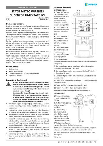 Staţie meteo wireless cu senzor umiditate sol, argintiu, verde