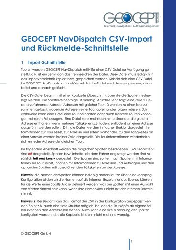 Technische Beschreibung - GEOCEPT GmbH