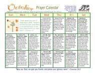October 2008 prayer calendar - Global Missiology