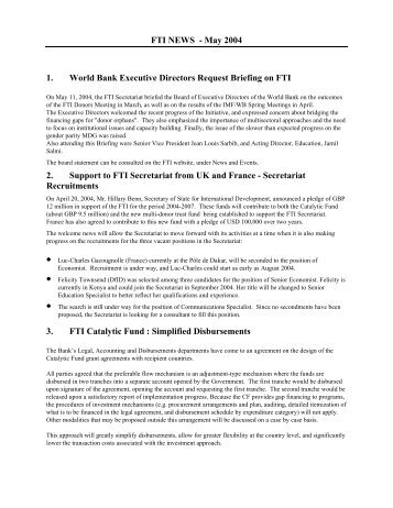 FTI NEWS simple format - Global Partnership for Education