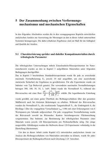 5 Der Zusammenhang zwischen Verformungs- mechanismus und ...