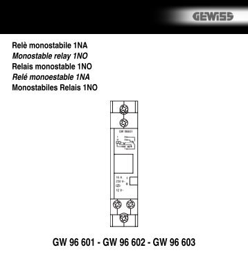 GW 96 601 - GW 96 602 - GW 96 603 - Gewiss