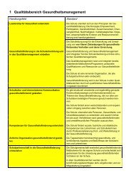 Qualitätsstandards Gesunde Schule