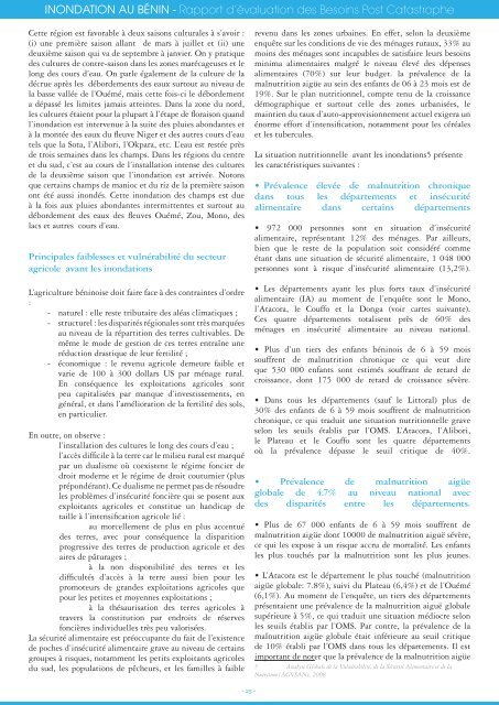 INONDATION AU BéNIN - Rapport d'évaluation des ... - GFDRR