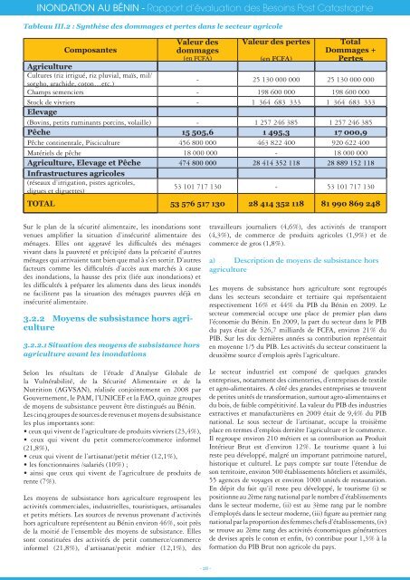 INONDATION AU BéNIN - Rapport d'évaluation des ... - GFDRR