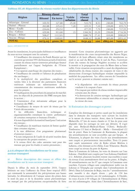 INONDATION AU BéNIN - Rapport d'évaluation des ... - GFDRR