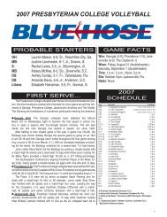 Game Notes.indd - Presbyterian College Athletics
