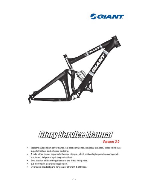 Glory Service Manual Giant Bicycles