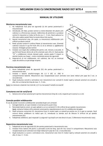 mecanism ceas cu sincronizare radio dcf w70.4 - German Electronics