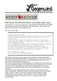 Red Devils MC Wilhelmshaven schmeißen Nazi raus! - Gegenwind