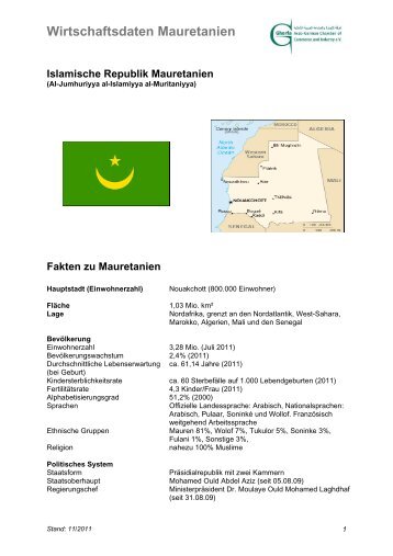 Wirtschaftsdaten Mauretanien - Ghorfa