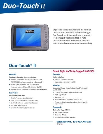 Duo-Touch® II - General Dynamics Itronix