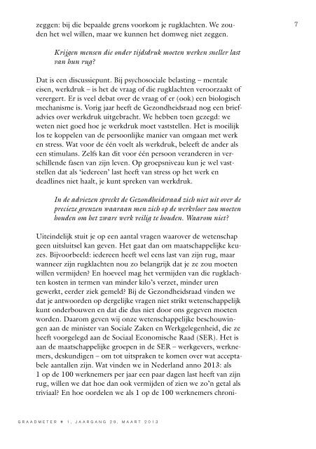 Graadmeter maart 2013 nr. 1 - Gezondheidsraad