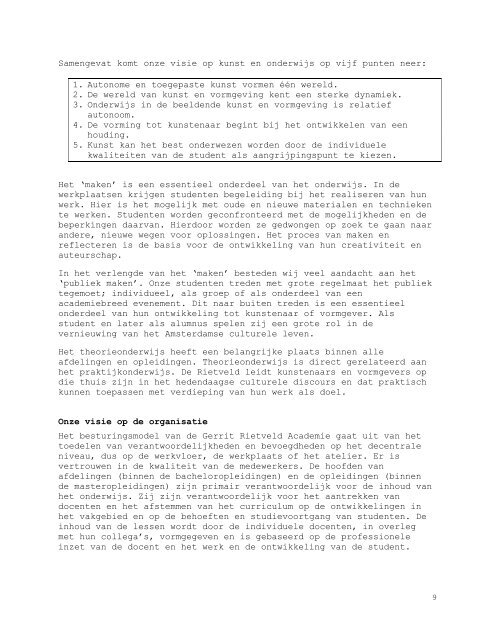 Instellingsplan Gerrit Rietveld Academie