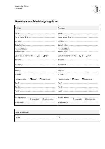 Gemeinsames Scheidungsbegehren - St.Gallische Gerichte ...