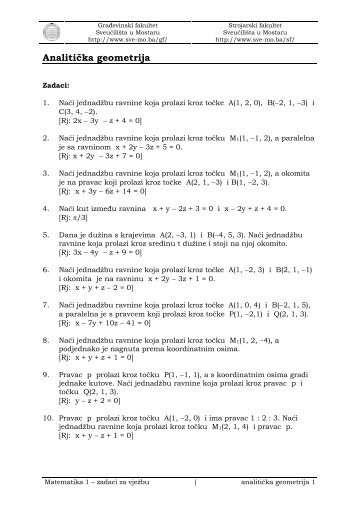 Analitička geometrija - Građevinski fakultet