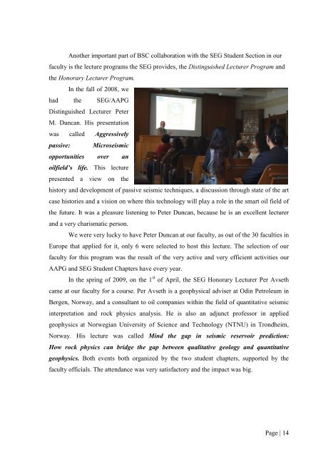 Bucharest Student Chapter final report - geo.edu.ro