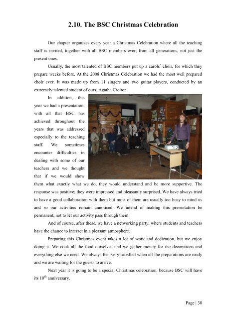 Bucharest Student Chapter final report - geo.edu.ro