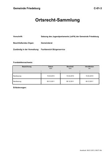 C-01-3 - Satzung des Jugendparlaments der Gemeinde Friedeburg