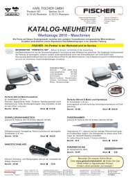 NEUES &amp; BEWÄHRTES - Karl Fischer GmbH