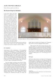 ALTE UND NEUE ORGELN Die Keates-Orgel in Horbach
