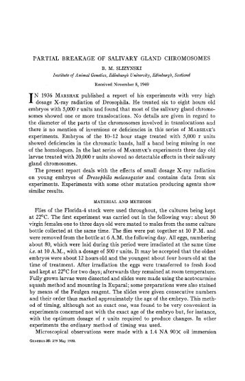 PARTIAL BREAKAGE OF SALIVARY GLAND ... - Genetics