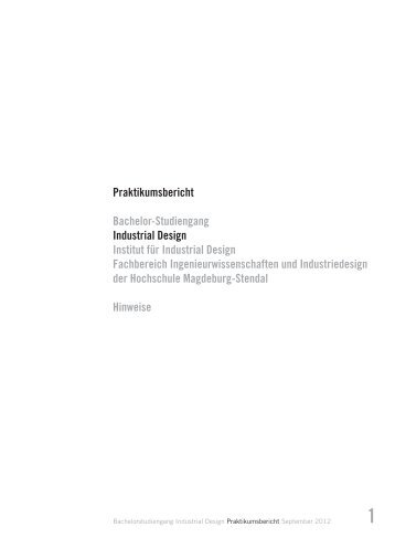 Praktikumsbericht - Institut für Industrial Design - Hochschule ...